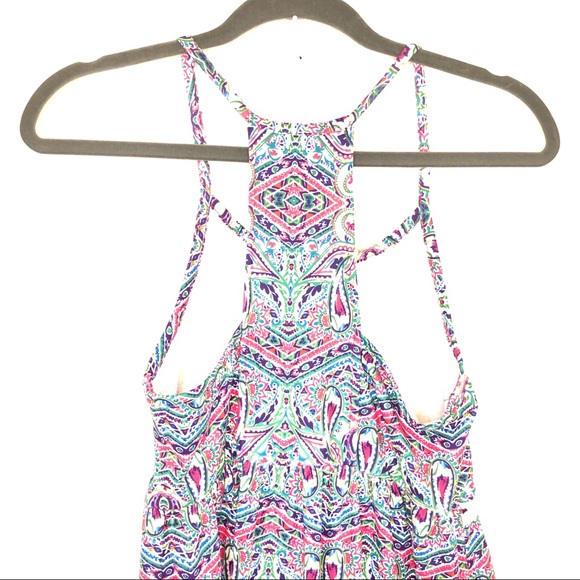 C&R Beachwear Girls Dress Spaghetti Strap Geometric Patter Bright Colors Size 12 - Picture 8 of 9